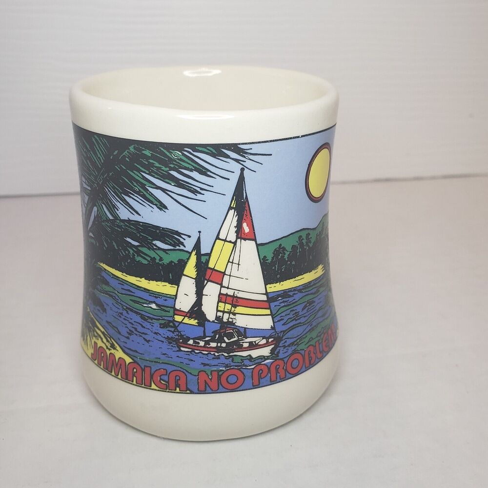 Coffee Mug Jamaica No Problem Ceramic Four Inches Six Ounces Used for Display